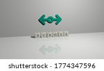 3D illustration of scroll graphics and text made by metallic dice letters for the related meanings of the concept and presentations. background and design