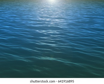 3d Illustration Sea Surface Blue Waves Stock Illustration 641916895 ...