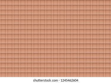 3D illustration of a seamless geometric pattern in terracotta roof tiles