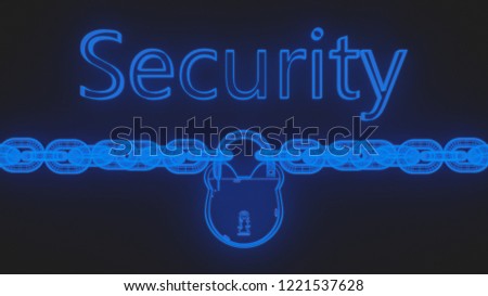 3D illustration Security