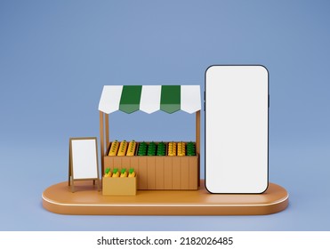 3d illustration. selling fruits and vegetables - Powered by Shutterstock