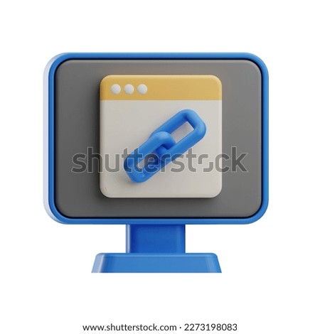 3D Illustration Seo optimization hyperlink