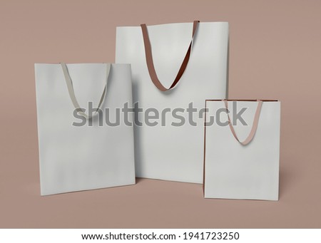 Similar – Image, Stock Photo Three shopping paper bags on blue background. Xmas shopping