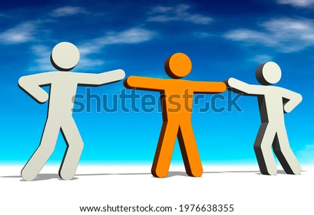 3D illustration, Settle a dispute 