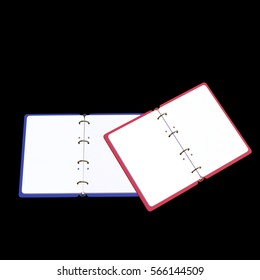 3d illustration of several notepads on black
