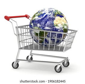 3d Illustration Shopping Cart World Food Program