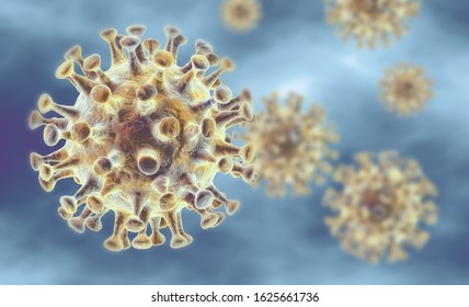 3D illustration showing corona virus, MERS virus, Middle-East Respiratory Syndrome