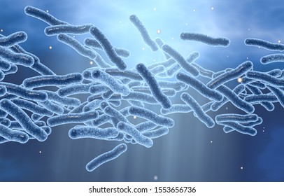 3D Illustration Showing Legionella Bacteria In Water