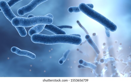 3D Illustration Showing Legionella Bacteria In Water