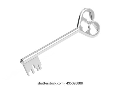 3D Illustration Silver Key.