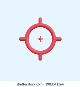 3d Illustration Simple Icon Aim Target