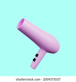 3d Illustration Simple Icon Beauty Object Hair Dryer