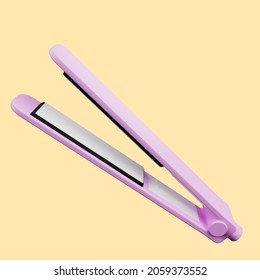 3d illustration simple icon beauty object hair straightener - Powered by Shutterstock