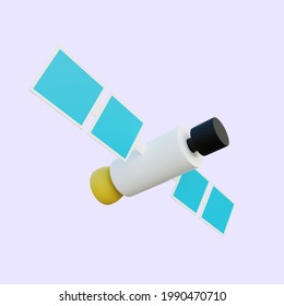 3d Illustration Simple Object Satelite