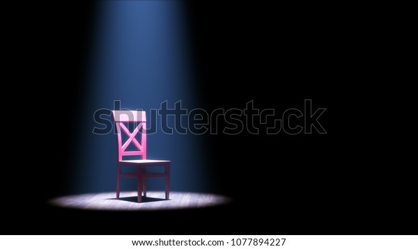 他の暗い部屋やステージのスポットライトの下にある空の赤い椅子の3dイラスト のイラスト素材