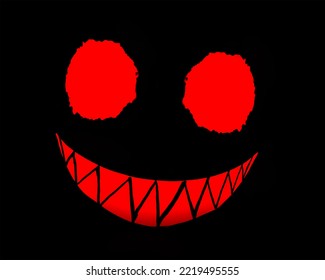 3d Illustration Of A Sinister Face Against A Black Background