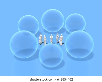 3D Illustration Of Six Theme Categories
