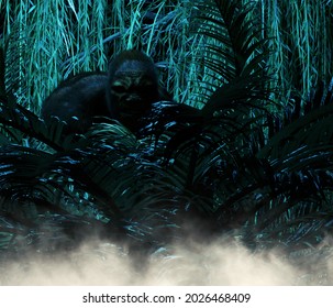 3d Illustration Of The Skunk Ape Of Florida Folklore