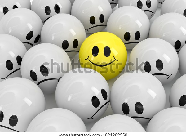 3d Illustration Smiey Optimist Stock Illustration 1091209550