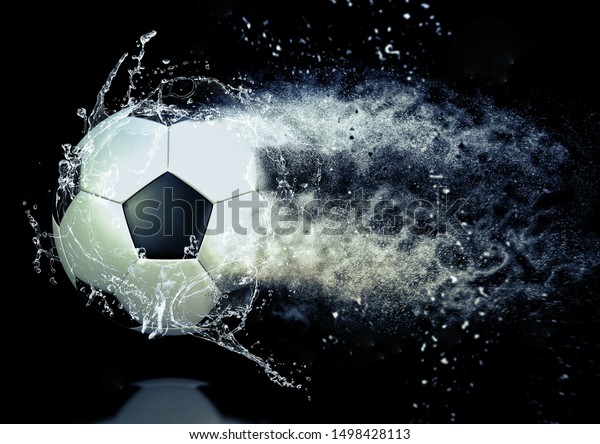 跳ね返りのある3dイラストのサッカーボール のイラスト素材