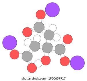 3D Illustration Of Sodium Citrate, An Additive Found In Cigarettes.