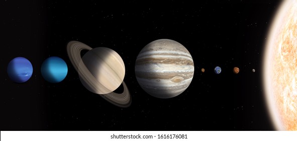 29 Solar system planets real size Images, Stock Photos & Vectors ...