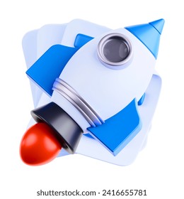 3d illustration of space rocket abstract, market  launch illustration - Powered by Shutterstock