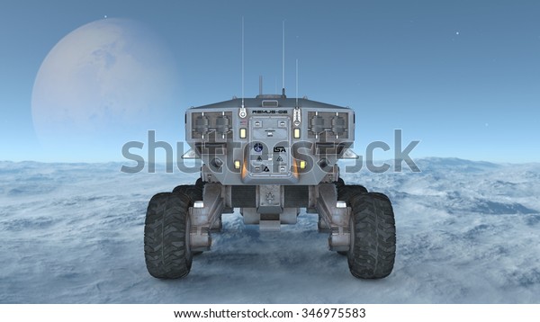 3D illustration of a space\
rover