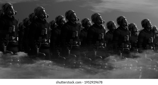 3D Illustration - Special Forces, Shock Battalion, Soldiers, Elite Squad