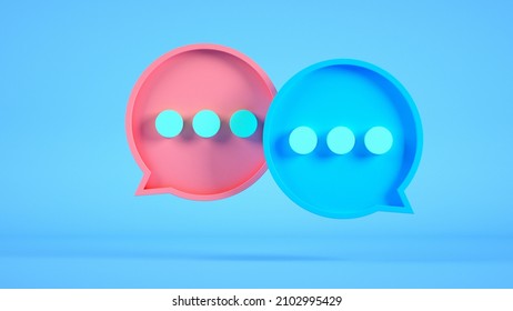 3d illustration and 3d speech bubble concept