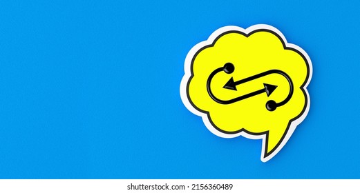 3d illustration ,speech bubble and continuous improvement
