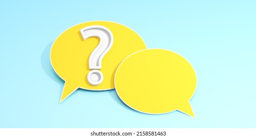 3d Illustration Speech Bubble Question Mark Stock Illustration ...