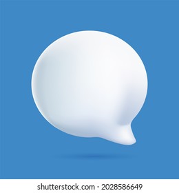 3D Illustration Of Speech Bubble. 3d Talking Cloud. Glossy Speech Bubble High Quality. Shiny Cloud Foam. Speak Bubble Text, Chatting Box, Message Box Outline Cartoon. Balloon