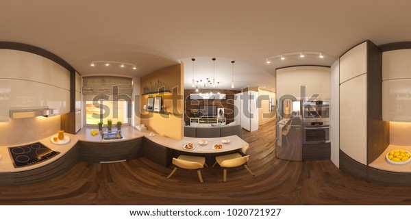 3d Illustration Spherical 360 Degrees Seamless Stock Illustration
