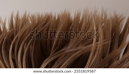 3D illustration of split ends in dark hair