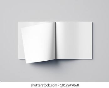 3D Illustration. Square brochure mockup isolated on white background.