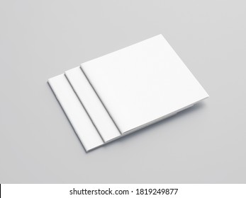 3D Illustration. Square brochure mockup isolated on white background.