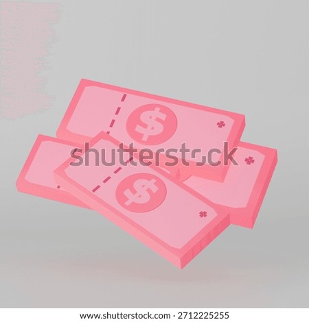 3D illustration of a stack of banknotes icon