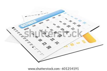 Similar – Image, Stock Photo Calendar page October in english