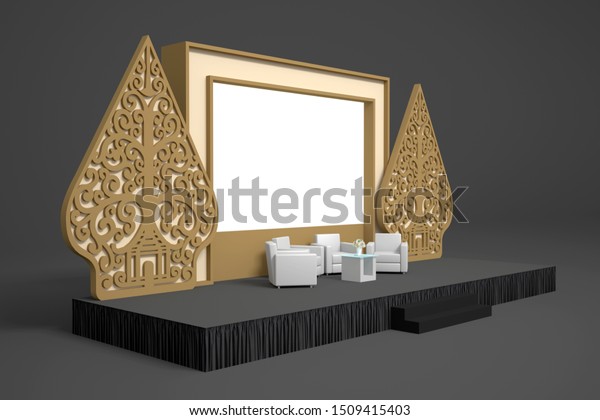 3d Illustration Stage Backdrop Led Screen Stock Illustration 1509415403 ...