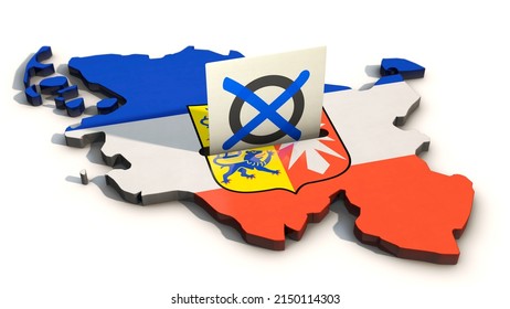 3D Illustration, State Election 2022 In The Federal State Of Schleswig-Holstein, Germany