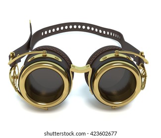 3d Illustration Of Steampunk Goggles