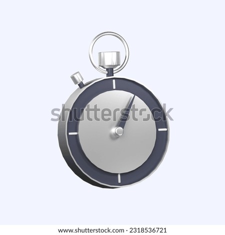 3D illustration stopwatch icon, 3d render illustration