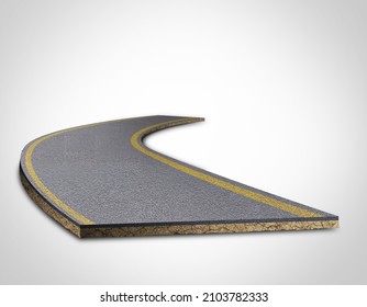 3d illustration of straight road with blank background. motorway design advertisement. online shopping road advertisement, isolated Bending road and highway ads. motorway isolated design road.