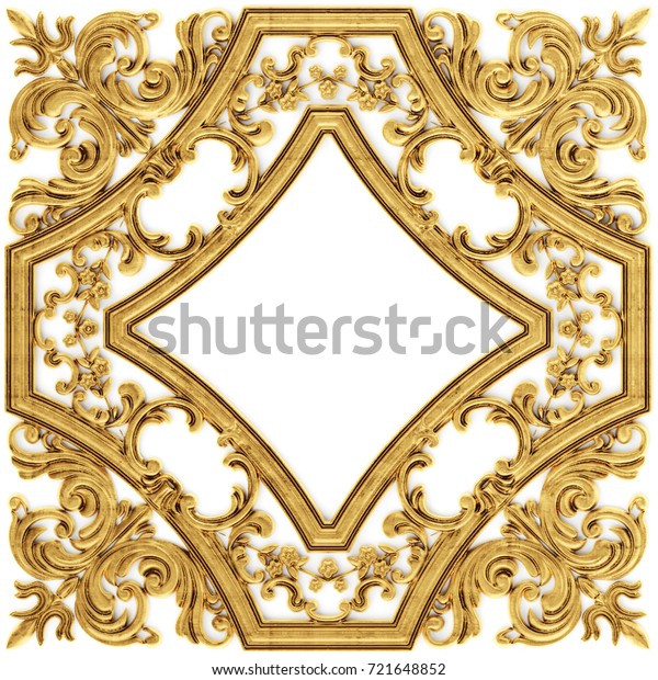 3d Illustration Stucco Collection Ceiling Rosette Stock