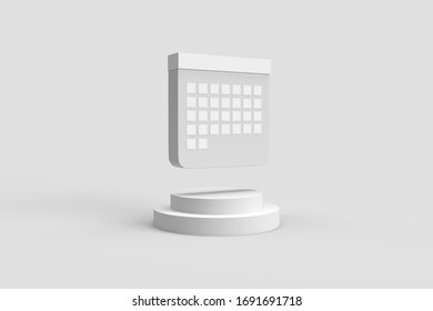 3D illustration of a stylized calendar render on white background - Powered by Shutterstock