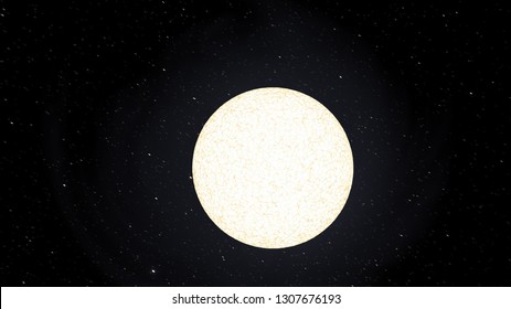 3D Illustration Sunwhite Star Sirius With Spots Against A Black Sky (Elements Of This Image Furnished By NASA)