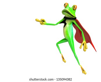 3d Illustration Superhero Frog Stock Illustration 135095114 