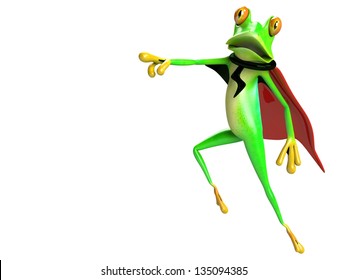 3d Illustration Super Frog Super Hero Stock Illustration 135094478