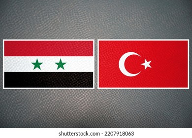 3D Illustration, Syria And Turkey Alliance And Meeting, Cooperation Of States. Germany Flag US Flag Texture.